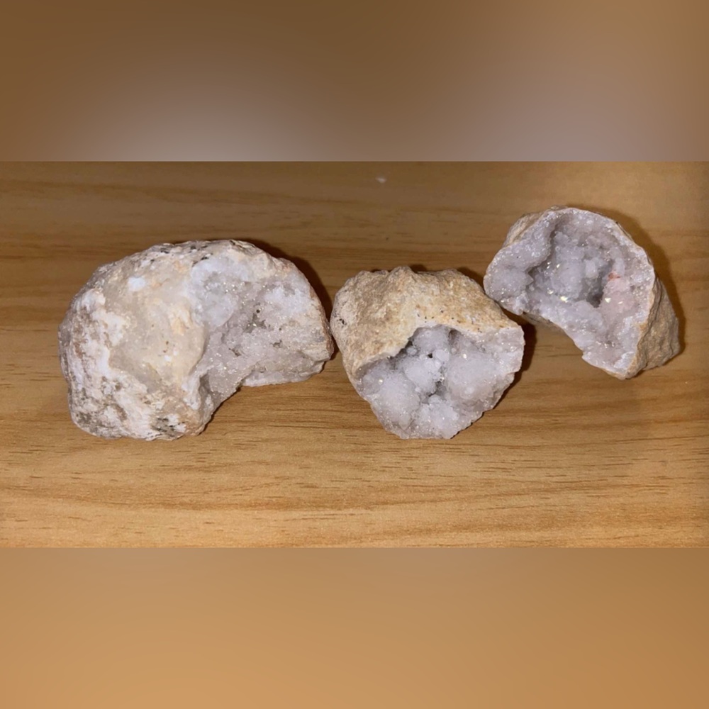 White Geode Cluster Decorative Accent - Natural Crystal Home Accent